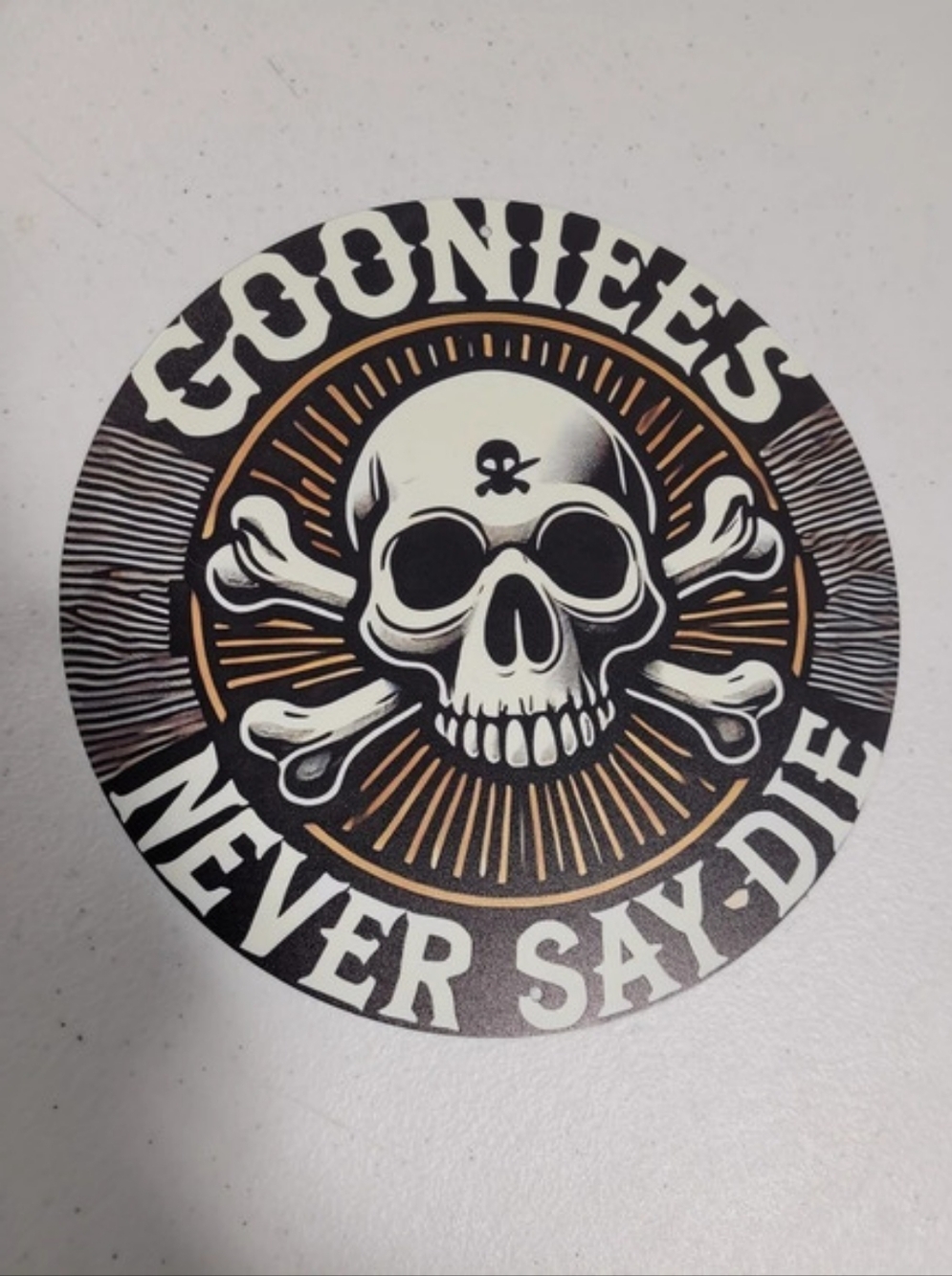 The Goonies Skull Round Metal Decor in Black & White
